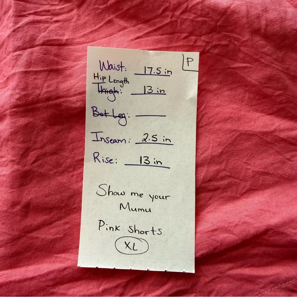 Show Me Your Mumu Hendrix Shorts XL Coral Pink Linen‎ Blend High Waist EXCELLENT